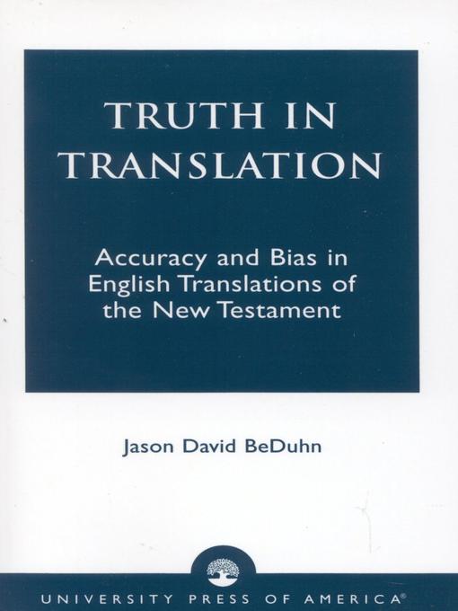Title details for Truth in Translation by Jason David BeDuhn - Wait list